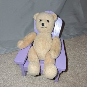 American Girl Bitty Baby Bitty Bear & 2007 Tropical Waves Adirondack Chair